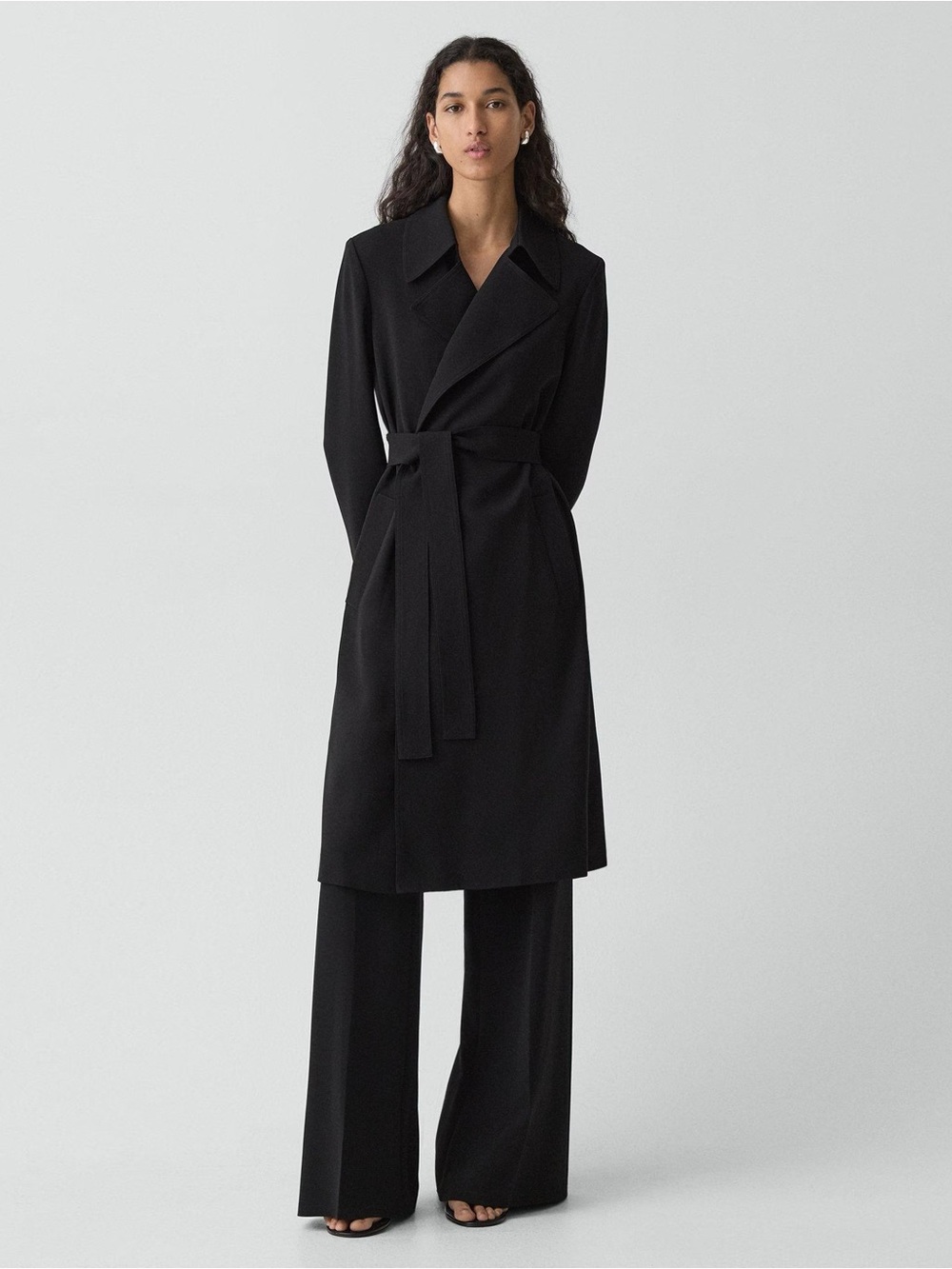 Theory Oaklane Trench Coat in Admiral Crepe